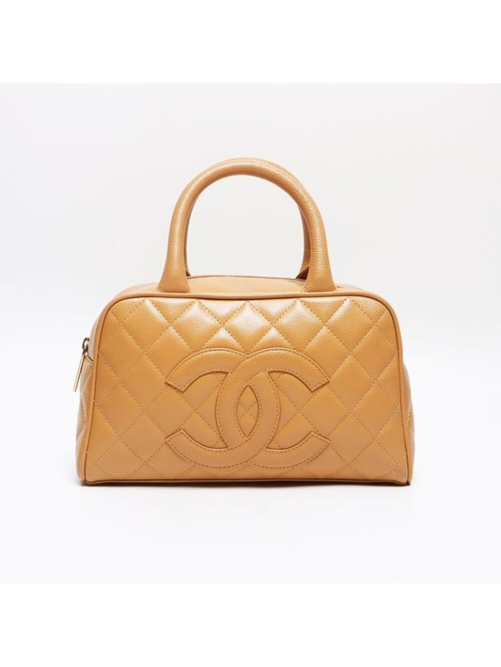 Chanel Boston Bag Caviar Leather CC Logo Mini